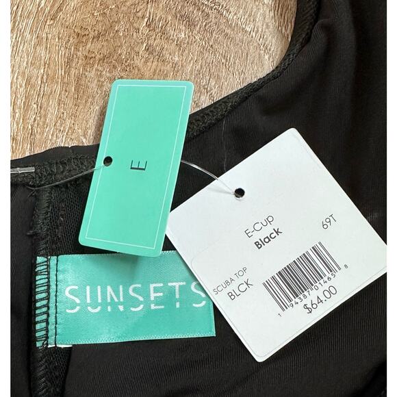 Sunsets|Dream Scuba‎ Racerback Top|E-Cup|Black|NWT - Picture 4 of 5